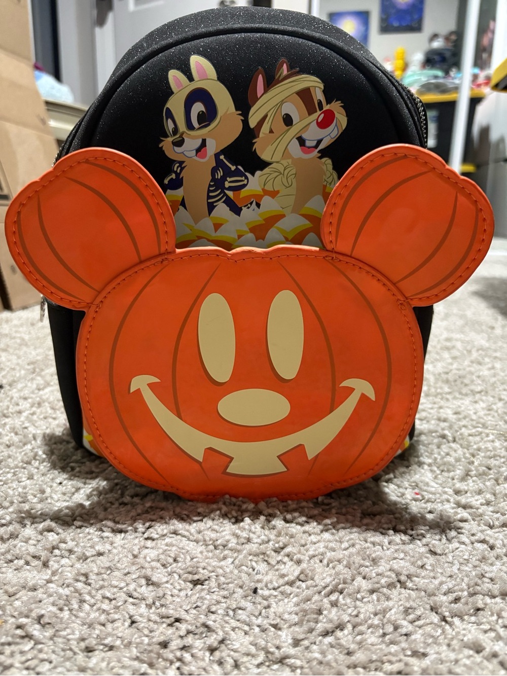 Loungefly Orange Glow-in-the-Dark Mini Backpack
